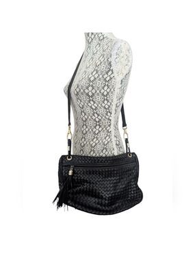 Vintage Handcrafted Made In 🇮🇹 Black Woven Shoulder Bag